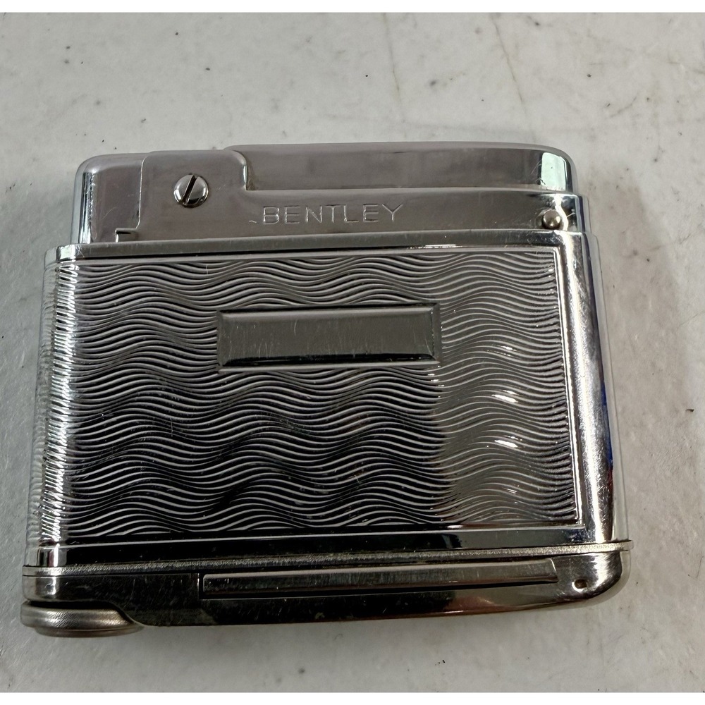 Vintage Bentley Pipeservice Lighter Silver Chrome USA Untested EXCELLENT!